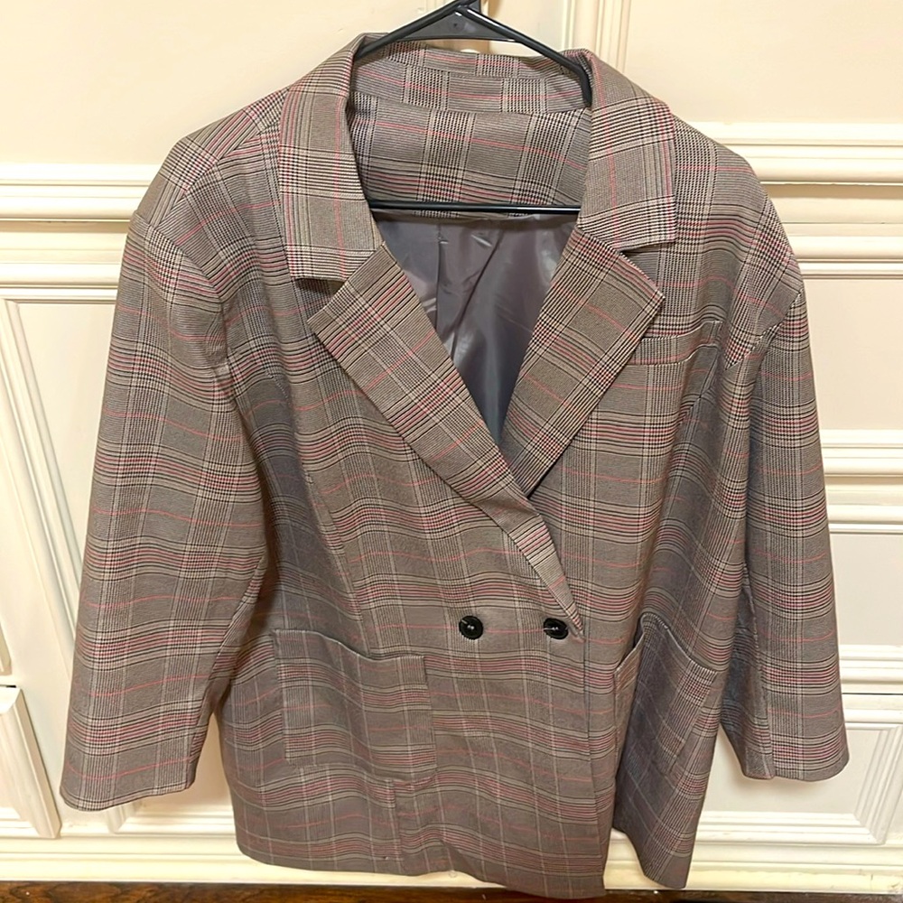 Black and gray business jacket